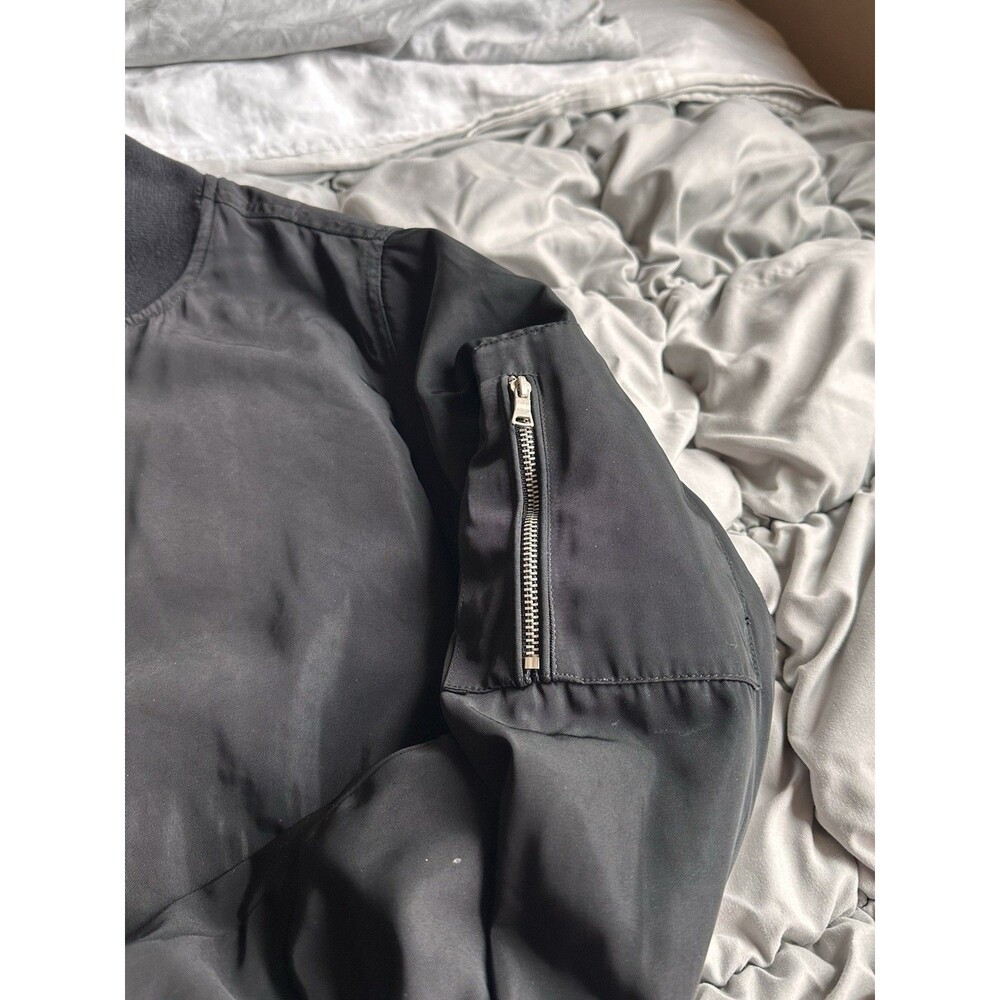 Kendall & Kylie Black Bomber Jacket with Zip Pockets Size M - Picture 4 of 16